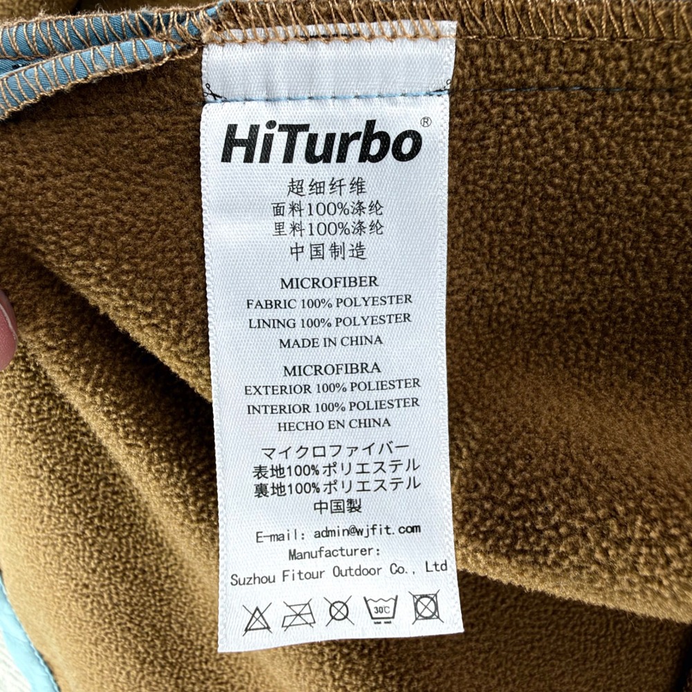 HiTurbo Surf Changing Robe One Size Blue Polyester Fleece Lined Hooded Parka - Picture 5 of 9